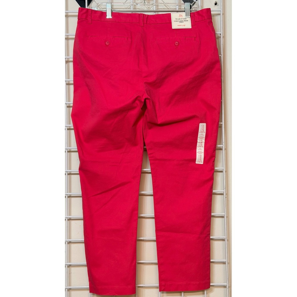 Gap Slim City Khaki Pants Womens size 12 Regular coral pink Chino Trousers NEW - Picture 3 of 11